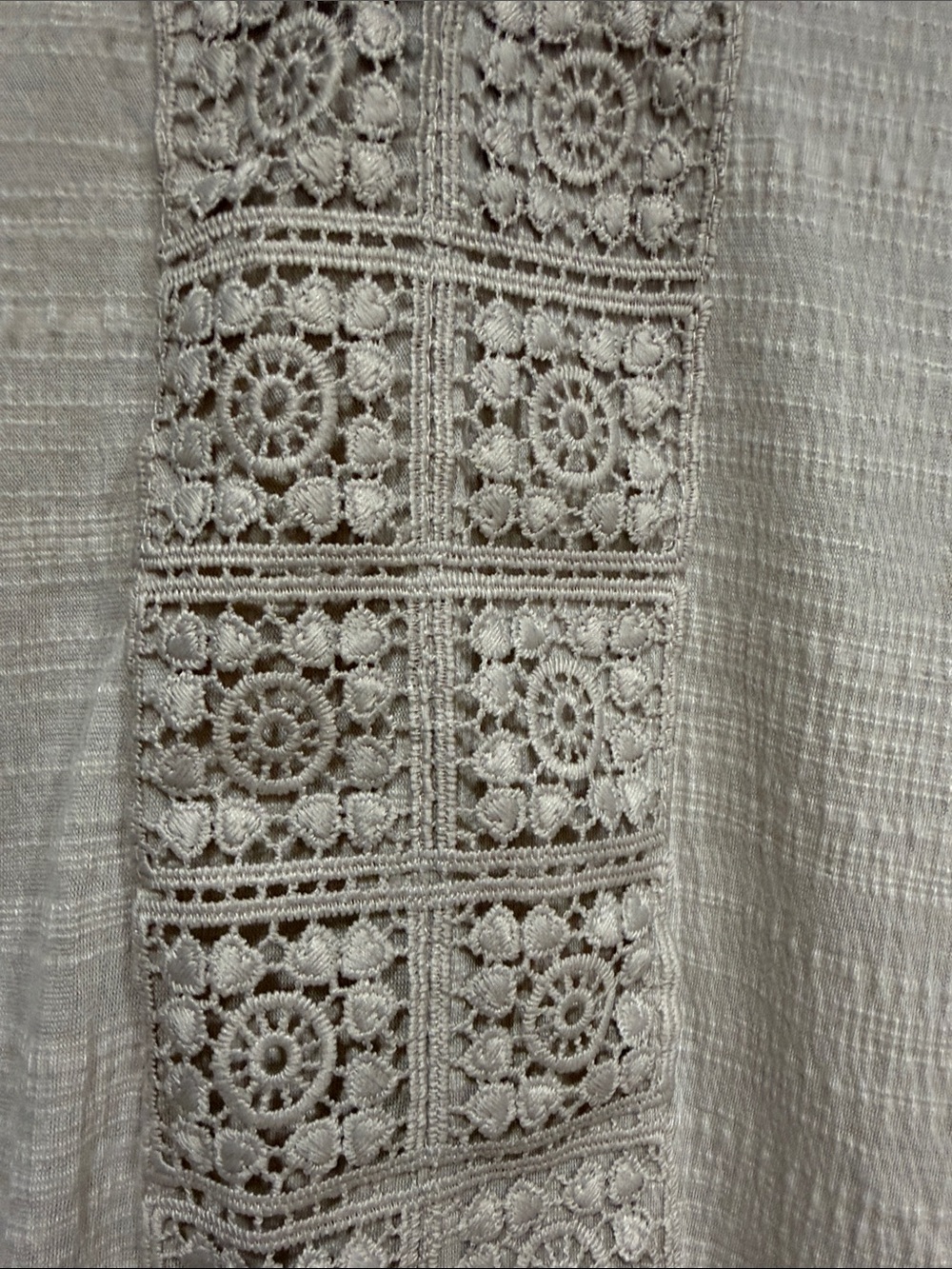 Cable & Gauge Taupe Crochet-Trim Short Sleeve Blouse - Picture 5 of 7